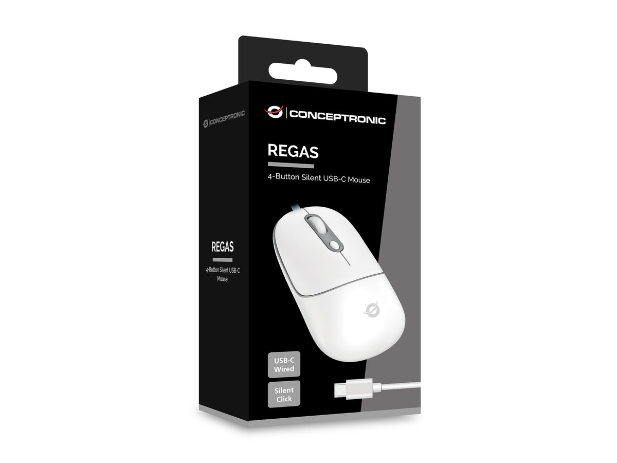 Conceptronic REGAS02W 4-Tasten Silent USB-C Maus