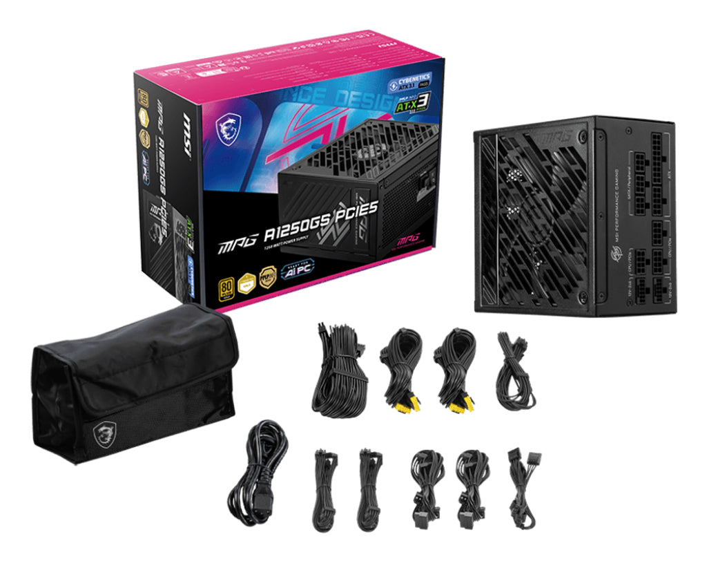 MSI MPG A1250GS PCIE5 Netzteil 1250 W 20+4 pin ATX ATX Schwarz