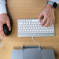 R-Go Tools Ergonomische Tastatur R-Go Compact Break, kompakte Tastatur mit Pausensoftware, QWERTY (US), Kabelgebunden, Weiß