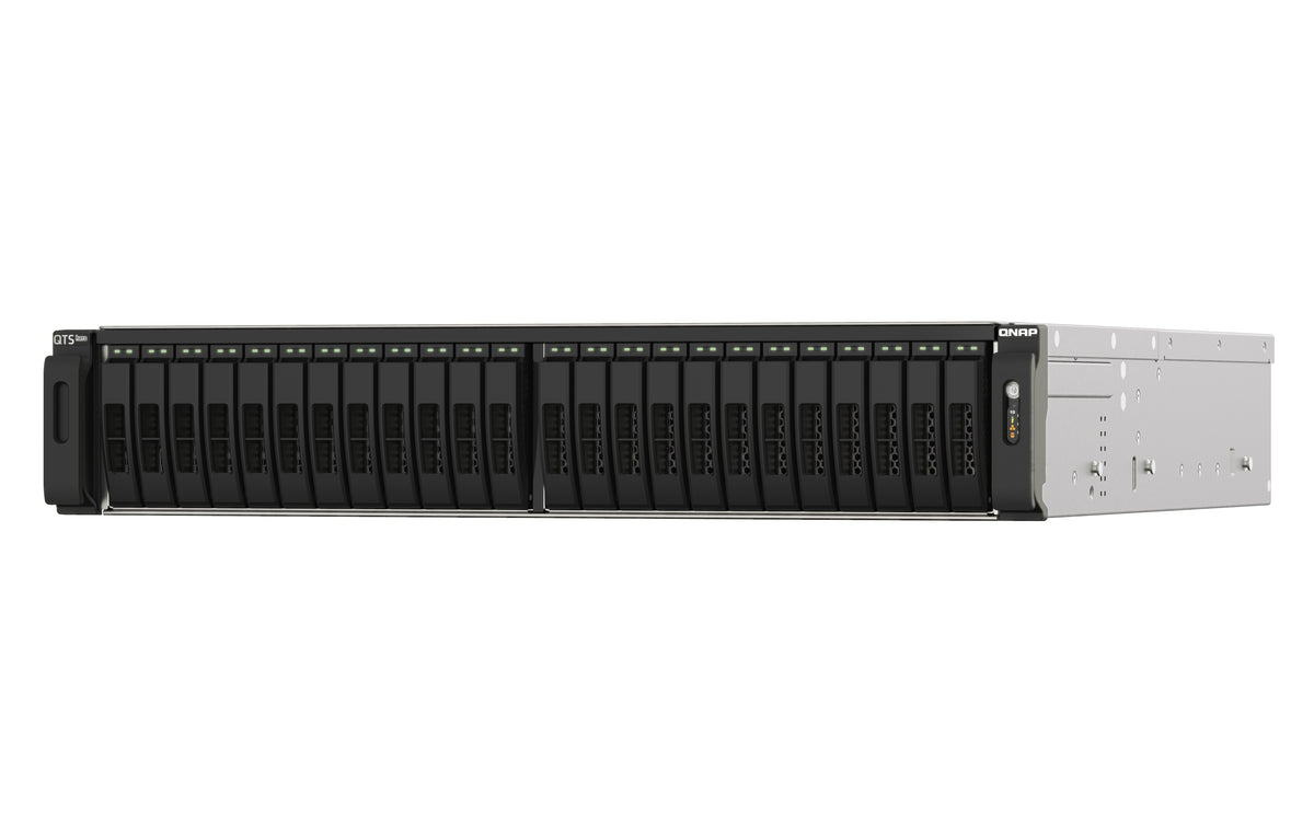 QNAP TS-h2490FU NAS Rack (2U) EPYC 7302P 128 GB DDR4 0 TB QuTS hero Schwarz, Grau
