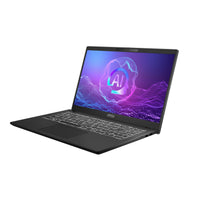 MSI Modern 15 H AI C2HMG-288FRNN Intel Core Ultra 5 225H Laptop 39,6 cm (15.6") Full HD 16 GB DDR5-SDRAM 512 GB SSD Wi-Fi 6E (802.11ax) Windows 11 Pro Schwarz AZERTY Französisch