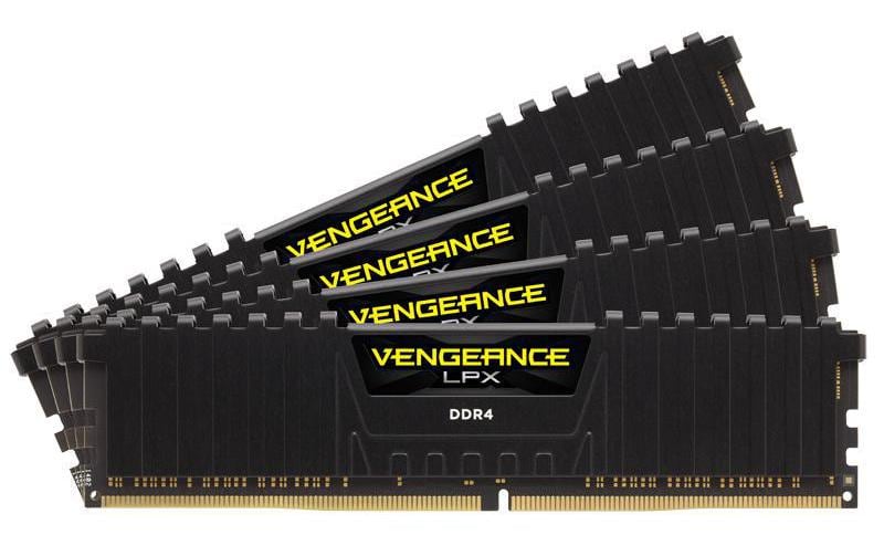 Corsair Vengeance LPX Black / Yellow DDR4-3200 CL16 64GB (4x16GB)