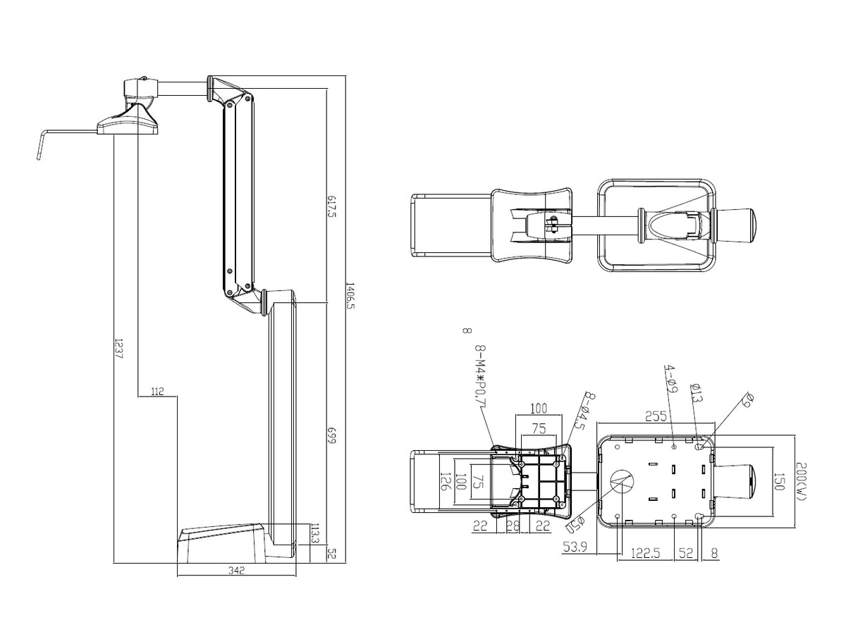 Multibrackets 4269 Flachbildschirm-Tischhalterung 68,6 cm (27") Wand Weiß
