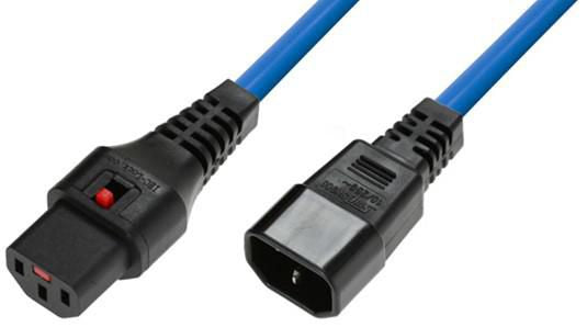 Microconnect MC-C13C14LOCK-2MB Stromkabel Blau 2 m C13-Koppler C14-Koppler