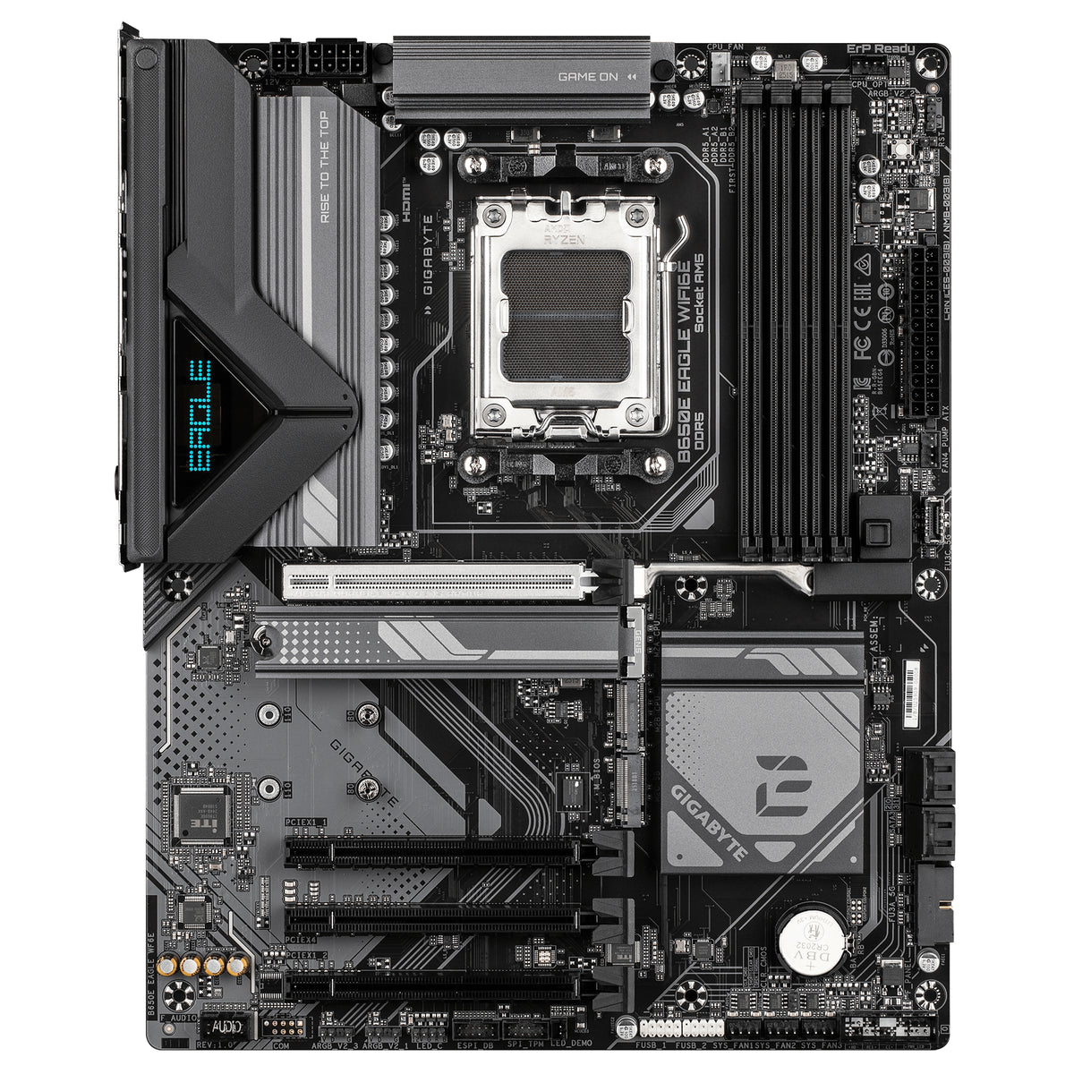 GIGABYTE B650E EAGLE WIFI6E Mainboard - AMD Ryzen 9000 Series CPUs, 8+2+2 Phasen VRM, bis zu 8200MHz DDR5 (O.C), 1xPCIe 5.0 + 2xPCIe 4.0 M.2, 2.5GbE LAN, WIFI 6E, USB 3.2 Gen 2