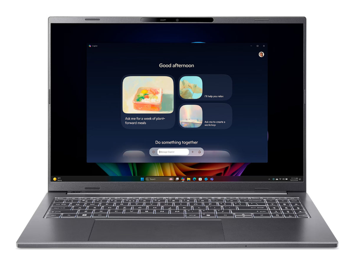 Acer Aspire 16 AI A16-52M-75LW Intel Core Ultra 7 258V Laptop 40,6 cm (16") WUXGA+ 32 GB LPDDR5x-SDRAM 1 TB SSD Wi-Fi 7 (802.11be) Windows 11 Home Deutsch Grau