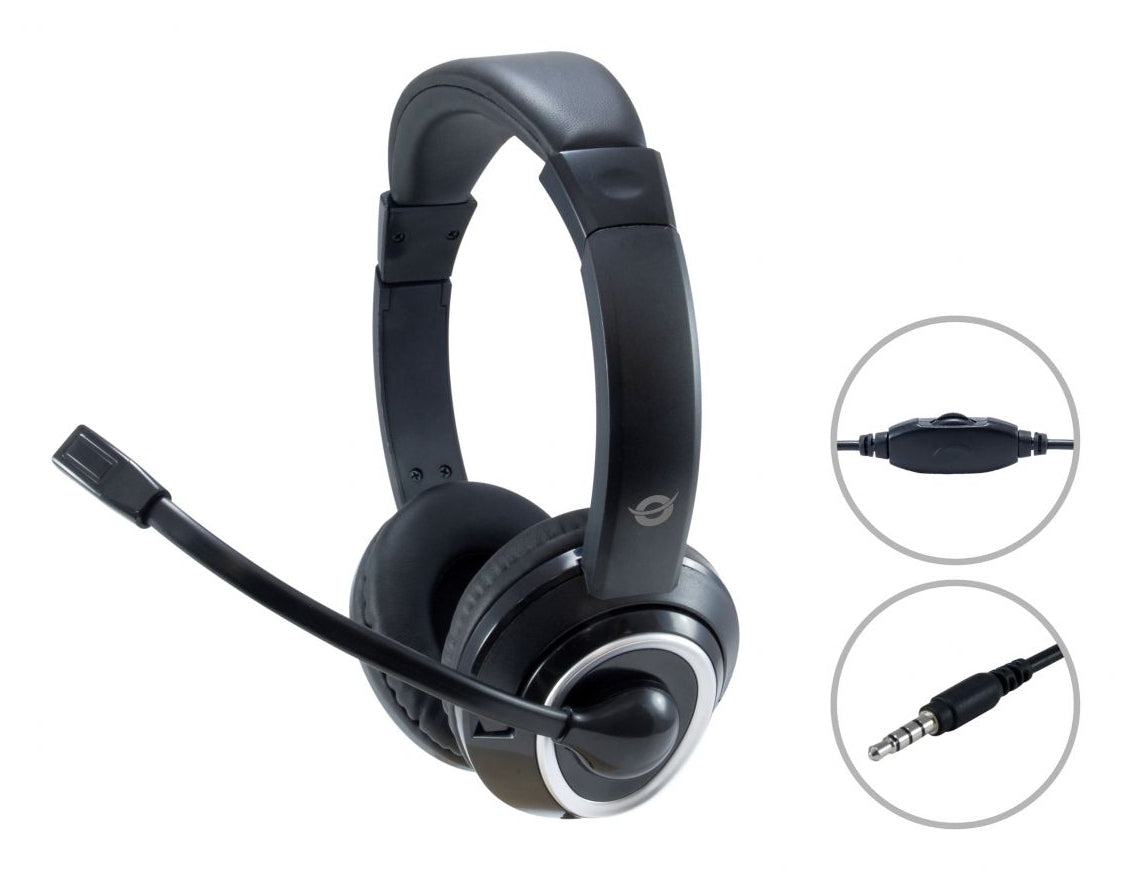 Conceptronic POLONA02B Kopfhörer & Headset Kabelgebunden Kopfband Gaming Schwarz