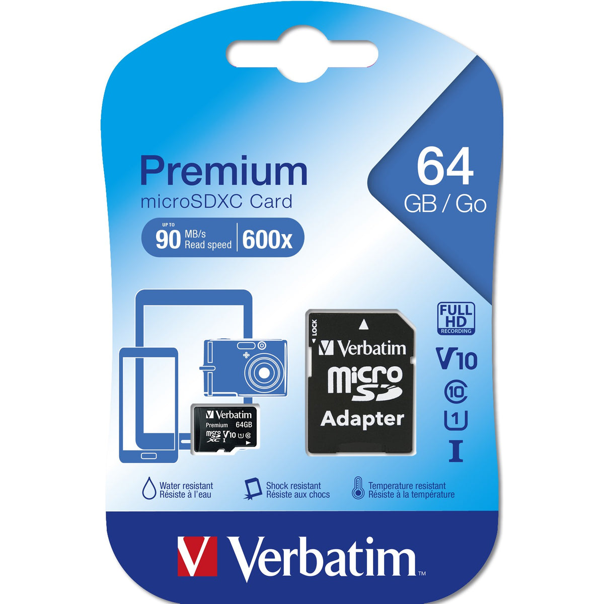 Verbatim Premium Card - Flash memory card (adapter included) - 64 GB - Class 10 - microSDXC UHS-I