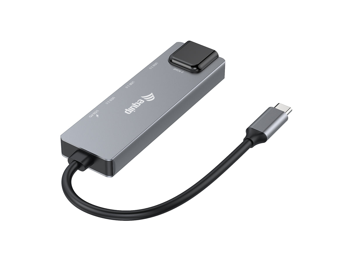 Equip 5-in-1 Multifunktionsadapter, 2,5 GbE, USB-A x 2, USB-C x 1, USB-C, 100W USB PD