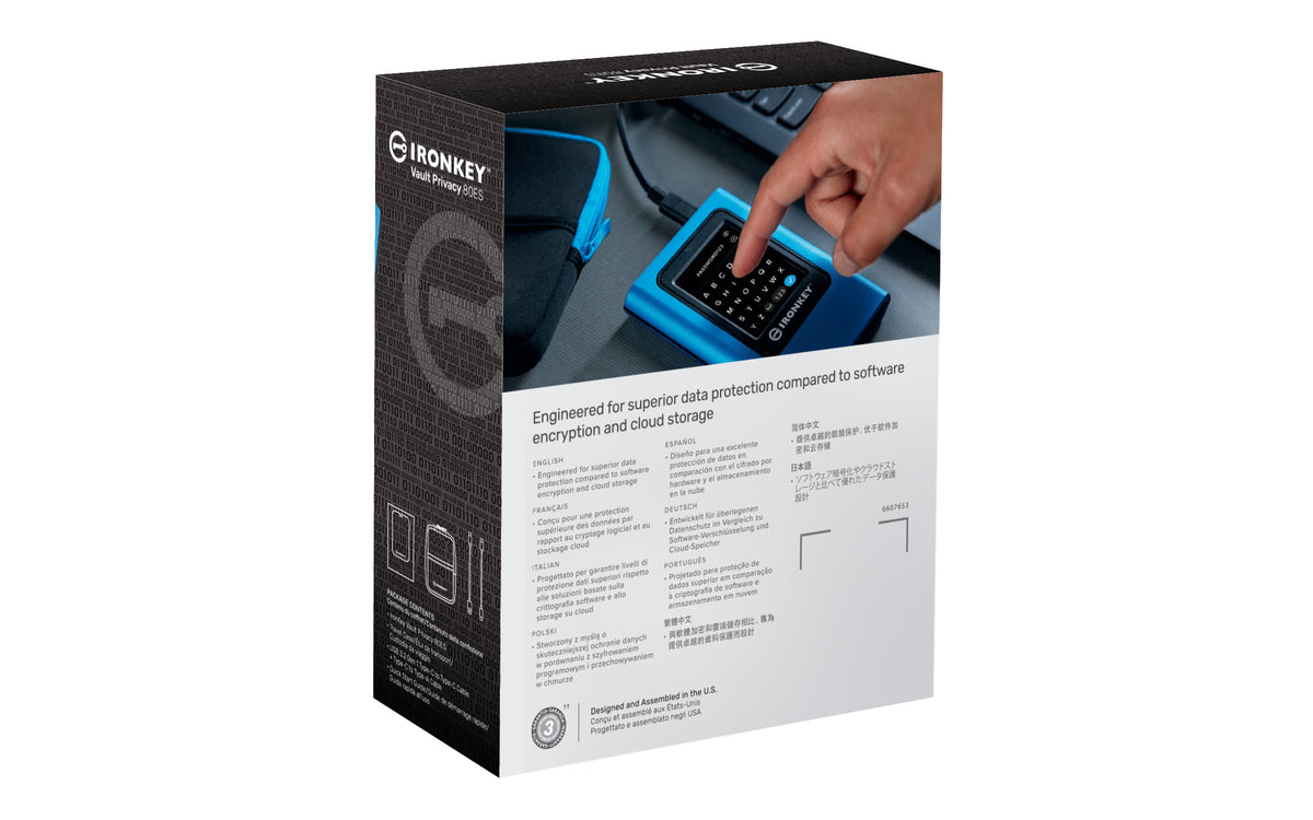 Kingston Technology IronKey 1920GB Vault Privacy 80 XTS-AES 256-bit Verschlüsselte externe SSD