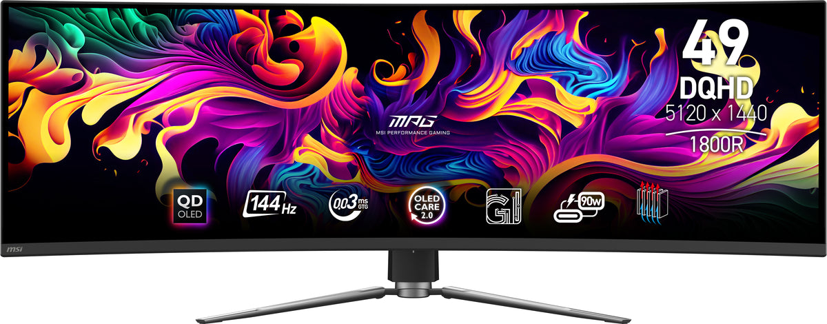 MSI MPG 491CQP QD-OLED Écran d'ordinateur 124,5 cm (49") 5120 x 1440 pixels Dual WQHD Noir