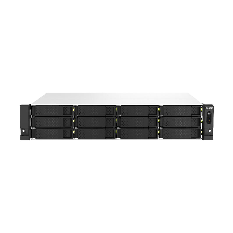 QNAP TS-1264U-RP NAS Rack (2U) Intel® Celeron® 8 GB DDR4 0 TB QNAP QTS Aluminium, Schwarz