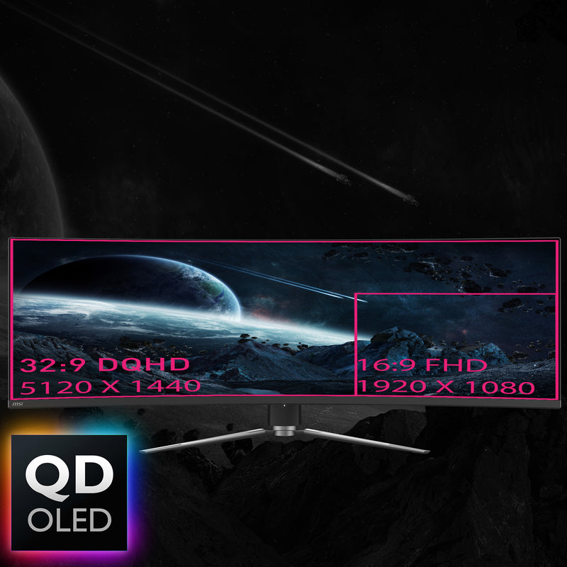MSI MPG 491CQPDE QD-OLED Computerbildschirm 124,5 cm (49") 5120 x 1440 Pixel Dual QHD Schwarz
