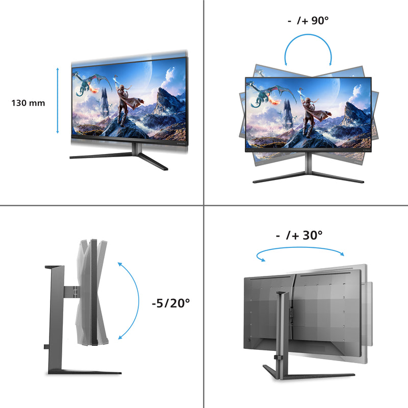 Philips Evnia 32M2N6800M/00 Computerbildschirm 80 cm (31.5") 3840 x 2160 Pixel 4K Ultra HD LCD Grau
