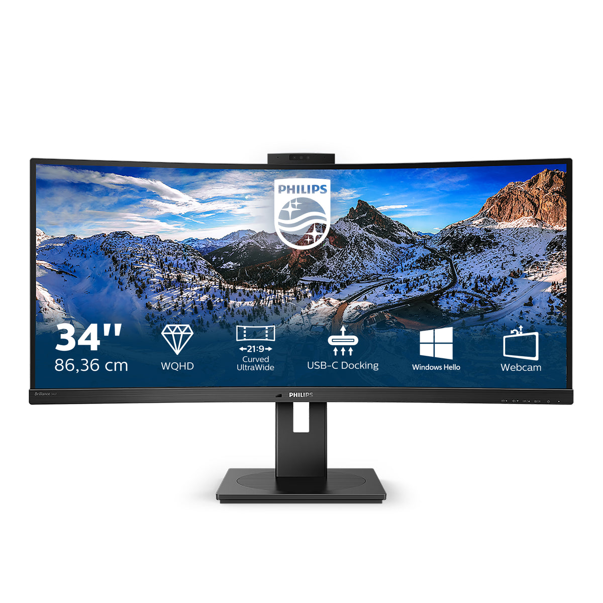 Philips P Line 346P1CRH/00 Computerbildschirm 86,4 cm (34") 3440 x 1440 Pixel UltraWide Quad HD LED Schwarz