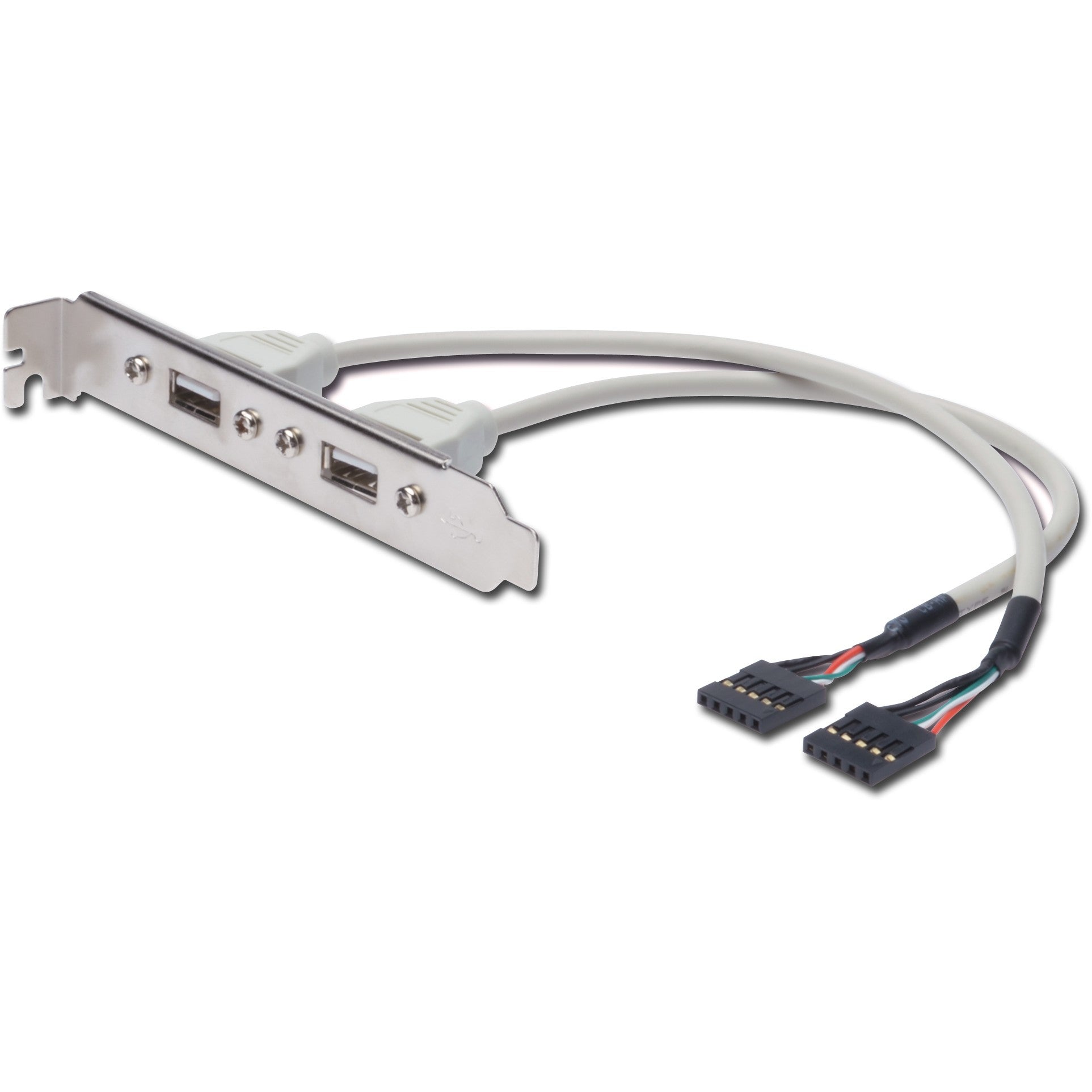 DIGITUS Slotblech 2xUSB/A -> IDC 2x5Pin Bu/Bu 0.25m Polybeutel