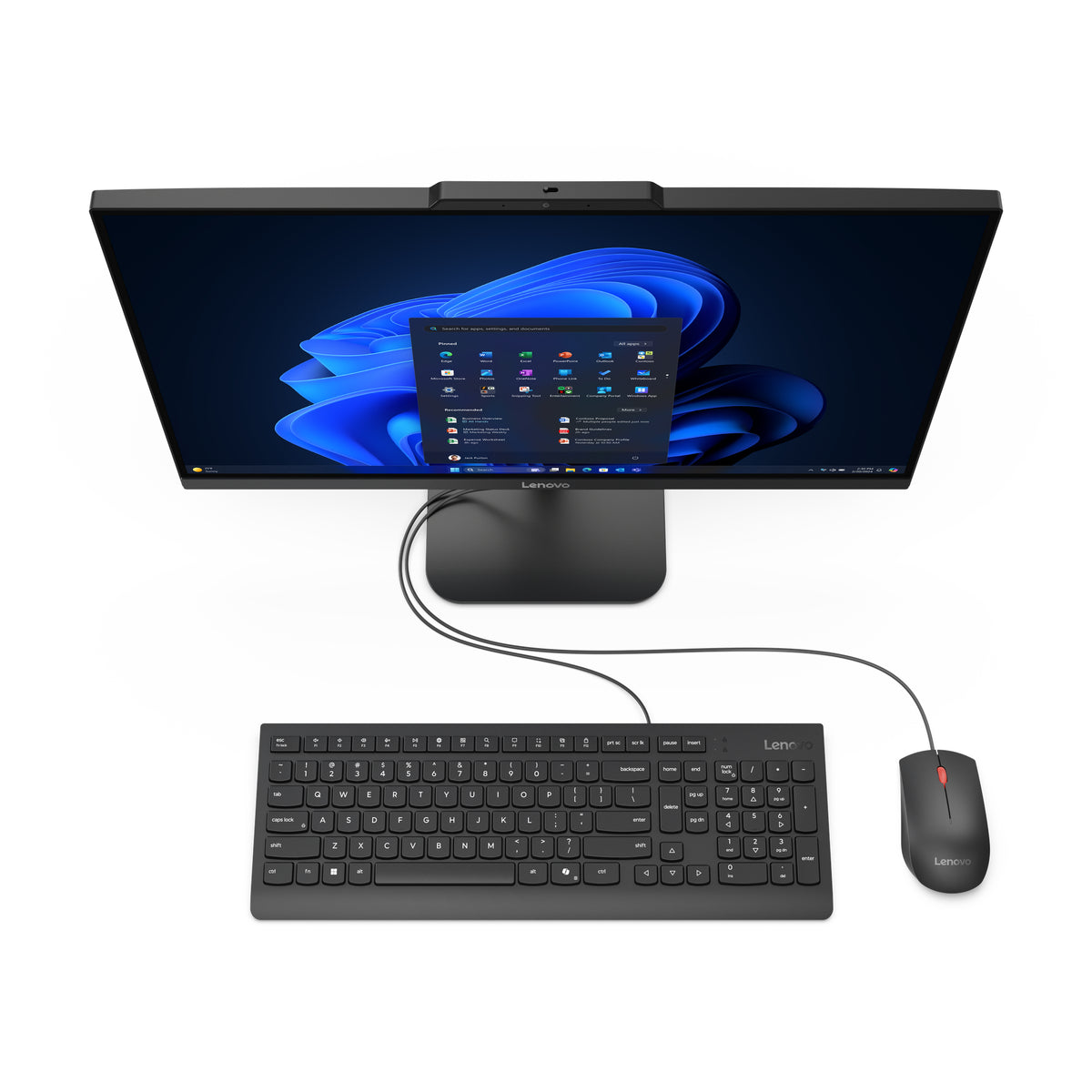Lenovo V100 Intel® N N100 60,5 cm (23.8") 1920 x 1080 Pixel All-in-One-PC 16 GB DDR5-SDRAM 512 GB SSD Windows 11 Pro Wi-Fi 6 (802.11ax) Schwarz