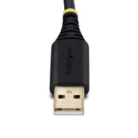 StarTech.com Câble adaptateur série null modem USB de 1 m, USB-A vers RS232 DB9, FTDI, rétention COM, voyants DEL, vis et écrous DB9 interchangeables, protection ESD de niveau 4, Windows, macOS, ChromeOS et Linux - Construction robuste en TPE