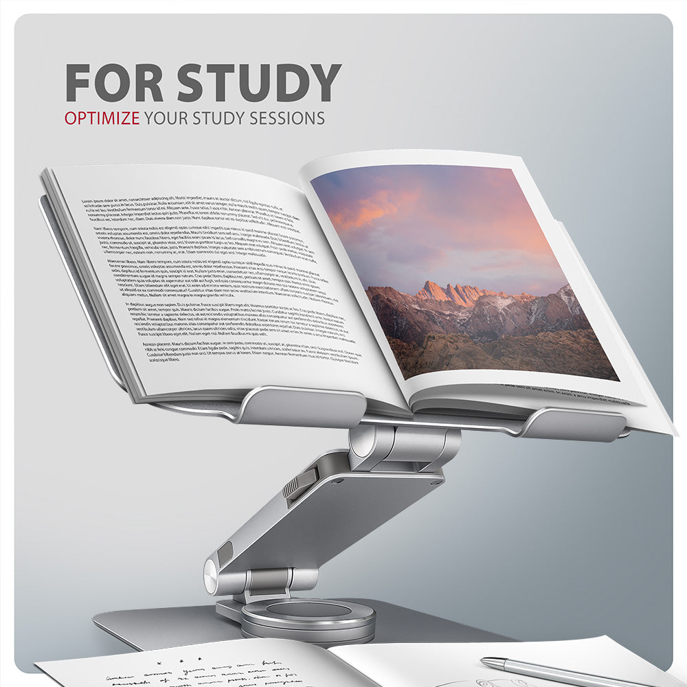 Axagon STND-LR Aluminiumständer mit 360°-Drehung für Laptops 10"–17.3". Verstellbare Höhe und Winkel.