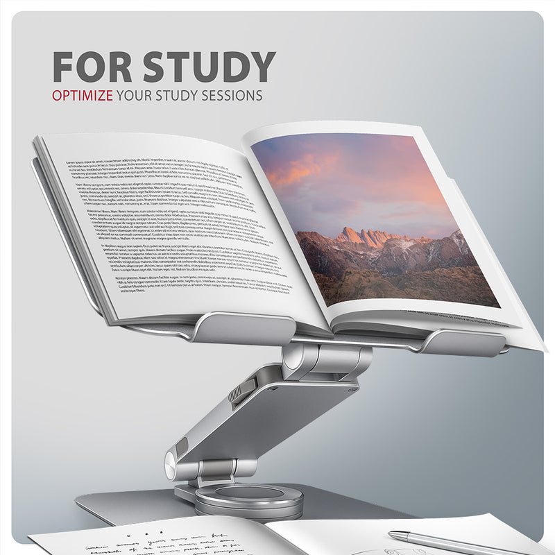Axagon STND-LR Aluminiumständer mit 360°-Drehung für Laptops 10"–17.3". Verstellbare Höhe und Winkel.