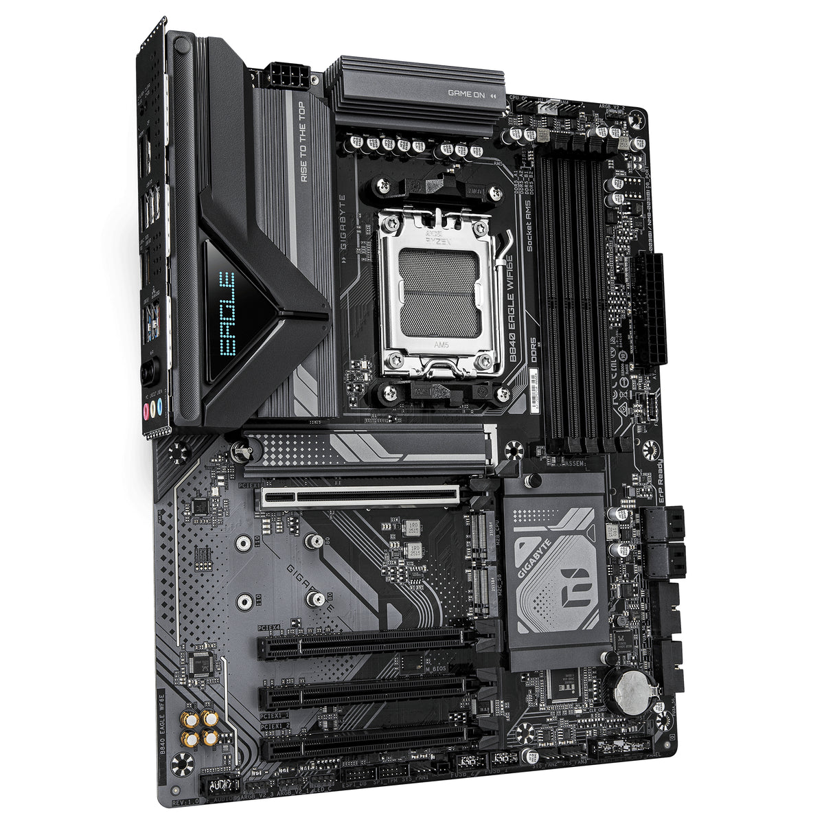GIGABYTE B840 EAGLE WIFI6E Mainboard - AMD Ryzen 9000 Prozessoren, 8+2+2 Phasen VRM, bis zu 8200MHz DDR5(O.C), 2xPCIe 4.0 + 1xPCIe 3.0 M.2, Wi-Fi 6E, 2.5GbE LAN, USB 3.2 Gen 2