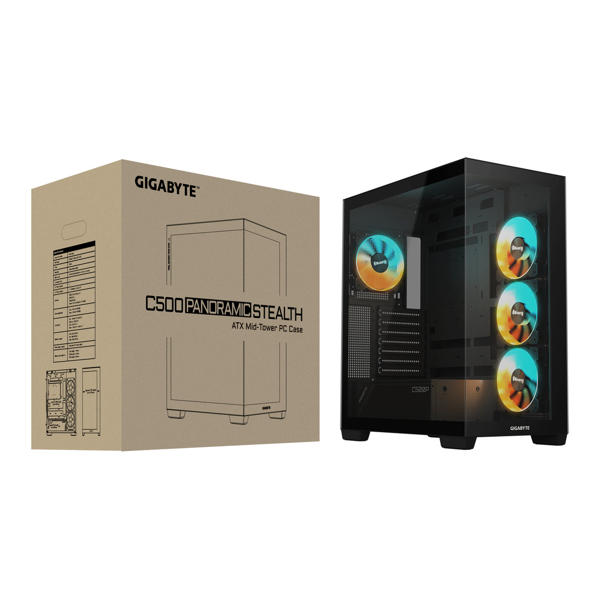 GIGABYTE C500 PANORAMIC STEALTH Midi-Tour Noir