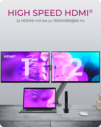 ICY BOX IB-DK2251AC, DisplayLink® USB 3.2 Gen 1 Notebook DockingStation, 2x HDMI® bis zu 2K@60 Hz