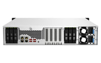 QNAP TS-h1887XU-RP NAS Rack (2U) Intel Xeon E E-2334 16 GB DDR4 0 TB QuTS hero Schwarz, Weiß