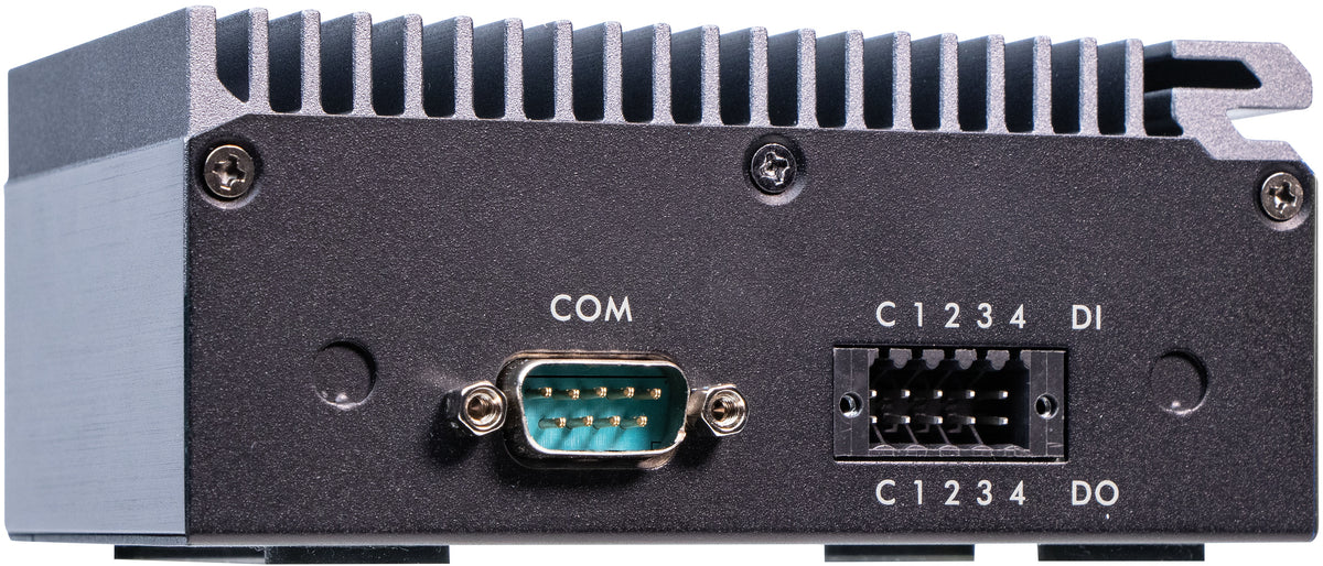 Shuttle Edge PC SPCEL03 , Intel Atom x6413E, 1x HDMI, 2x 2.5G LAN, 1x COM, DIO (4x in, 4x out), 3x USB, 2x M.2, 12-24V, 24/7 Dauerbetrieb, lüfterlos, -20...60°C, inkl. VESA & DIN-RAIL mount