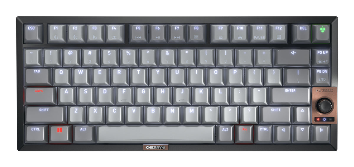 CHERRY KW 300 MX Tastatur Haus USB + Bluetooth QWERTY US Englisch Schwarz, Kupfer, Grau