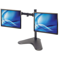 Manhattan Standfuß mit Monitorarm für zwei Displays, Für zwei Displays von 13" bis 32" und bis zu 8 kg, zweifach schwenkbar, schwarz