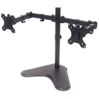 Manhattan Standfuß mit Monitorarm für zwei Displays, Für zwei Displays von 13" bis 32" und bis zu 8 kg, zweifach schwenkbar, schwarz