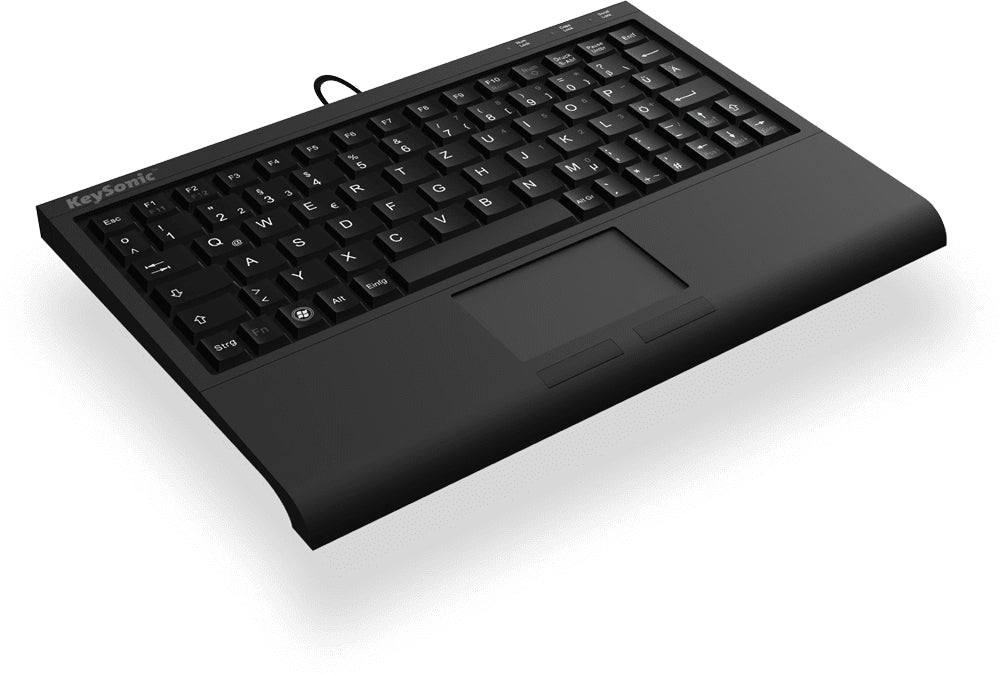 KeySonic ACK-3410 (IT) Super-Mini Keyboard, Smart-Touchpad, USB, schwarz