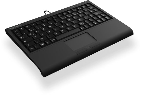 KeySonic ACK-3410 (IT) Super-Mini Keyboard, Smart-Touchpad, USB, schwarz
