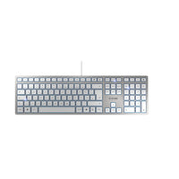 CHERRY KC 6000 SLIM Kabelgebundene Tastatur, Silber/ Weiß, USB (QWERTZ - DE)