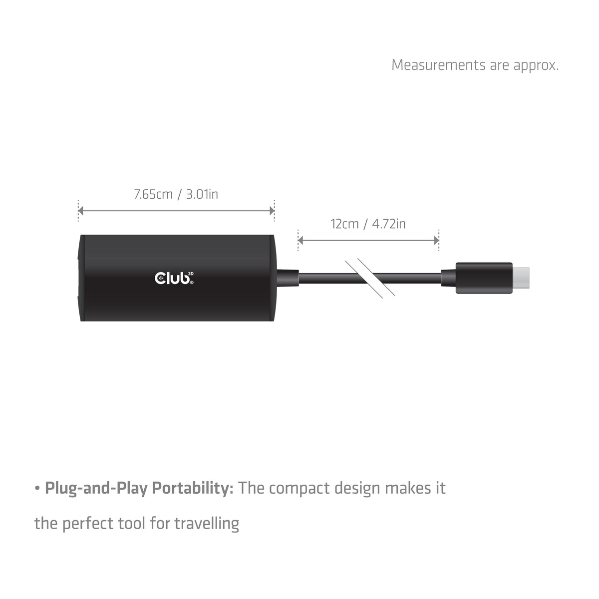 CLUB3D USB-C® zu RJ45 10G Ethernet-Adapter M/F