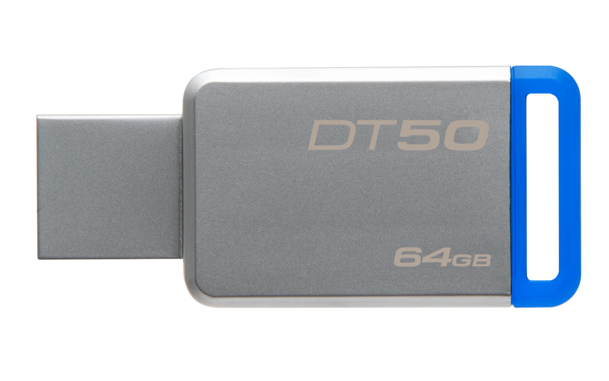Kingston Technology DataTraveler 50 64GB USB-Stick USB Typ-A 3.2 Gen 1 (3.1 Gen 1) Blau, Silber