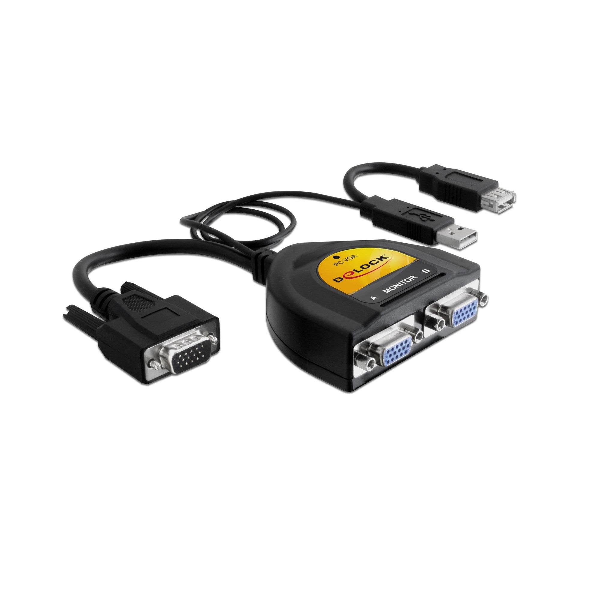 Delock VGA Splitter 2-Port, USB-Strom