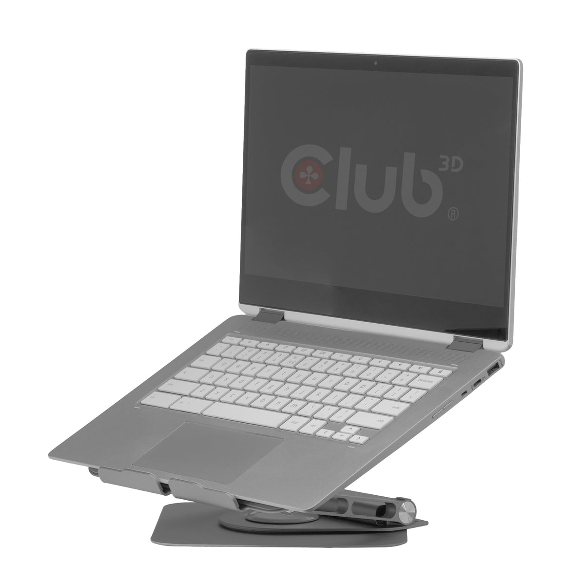 CLUB3D Verstellbarer Aluminium-Laptop-Ständer mit USB-C® Hub