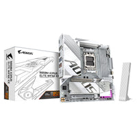 GIGABYTE B850M AORUS ELITE WIFI6E ICE Motherboard - AMD Ryzen 9000 Series CPUs, 12+2+1 Phasen Digital VRM, bis zu 8200MHz DDR5 (OC), 1xPCIe 5.0 + 1xPCIe 4.0 M.2, 2.5 LAN, WIFI 7, USB 3.2 Gen 2