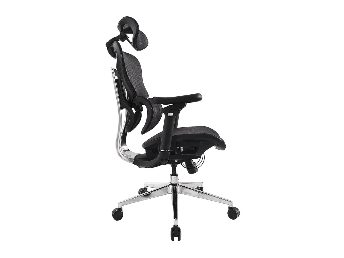 Equip Ergonomischer Premium-Bürostuhl mit Kopfstütze und Armlehnen, Schwarz