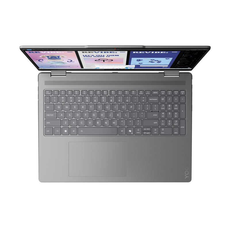 Lenovo Yoga 7 2-in-1 16ILL10 Copilot+ PC Intel Core Ultra 7 258V Hybrid (2-in-1) 40,6 cm (16") Touchscreen 2.8K 32 GB LPDDR5x-SDRAM 1 TB SSD Wi-Fi 7 (802.11be) Windows 11 Pro Schweiz Grau