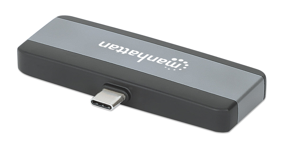 Manhattan 190404 laptop-dockingstation & portreplikator Kabelgebunden USB 3.2 Gen 2 (3.1 Gen 2) Type-C Grau