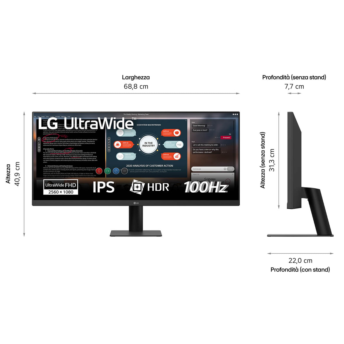 LG 29U511A-B Computerbildschirm 73,7 cm (29") 2560 x 1080 Pixel WFHD LCD Schwarz