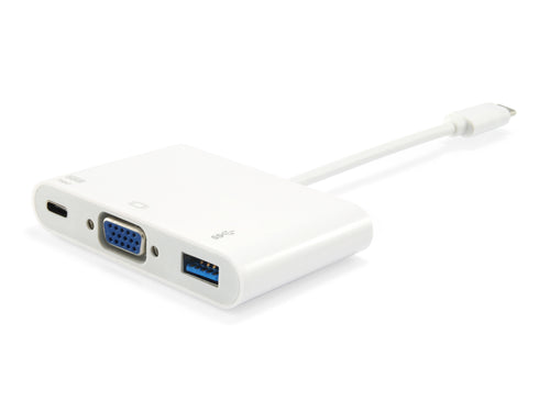 Equip USB-C auf VGA (HD15), USB-A, 60W USB PD Adapter