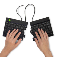 R-Go Tools Ergonomische Tastatur R-Go Split Break v2 mit Pausensoftware, geteilte Tastatur, AZERTY (BE), Kabelgebunden, Schwarz