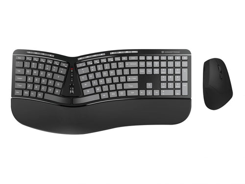 Conceptronic ERGO Kabelloses Set aus ergonomischer Tastatur und vertikaler Maus, englisch