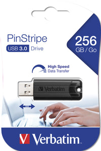 Verbatim PinStripe 3.0 - USB 3.0-Stick 256GB  - Schwarz