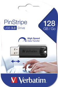 Verbatim PinStripe 3.0 - USB 3.0-Stick 128GB  - Schwarz