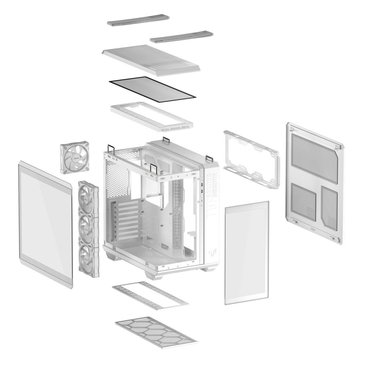 ASUS TUF GAMING GT502 Horizon TG ARGB White Midi Tower Weiß